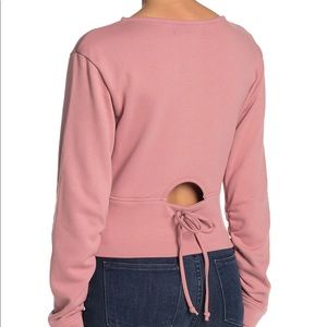 Kendall & Kylie Ruched Sleeve Keyhole Pullover